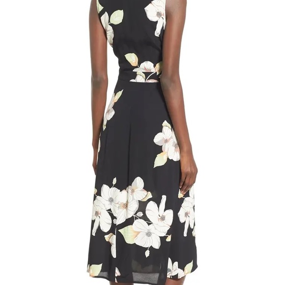 Leith Black Floral MIDI Dress - Picture 4 of 9